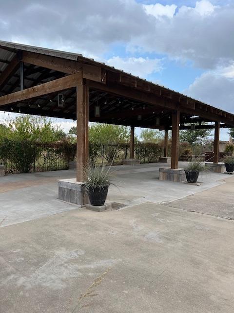 A patio roof area